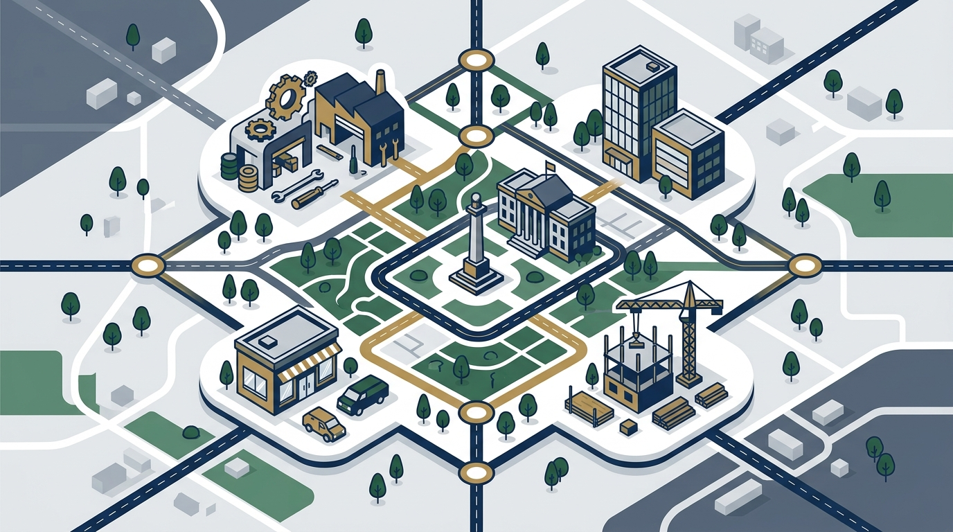 Professional local business environment or map graphic